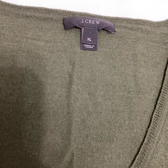 J.Crew V Neck Merino wool blend green XL Sweater (W703) - Picture 2 of 7